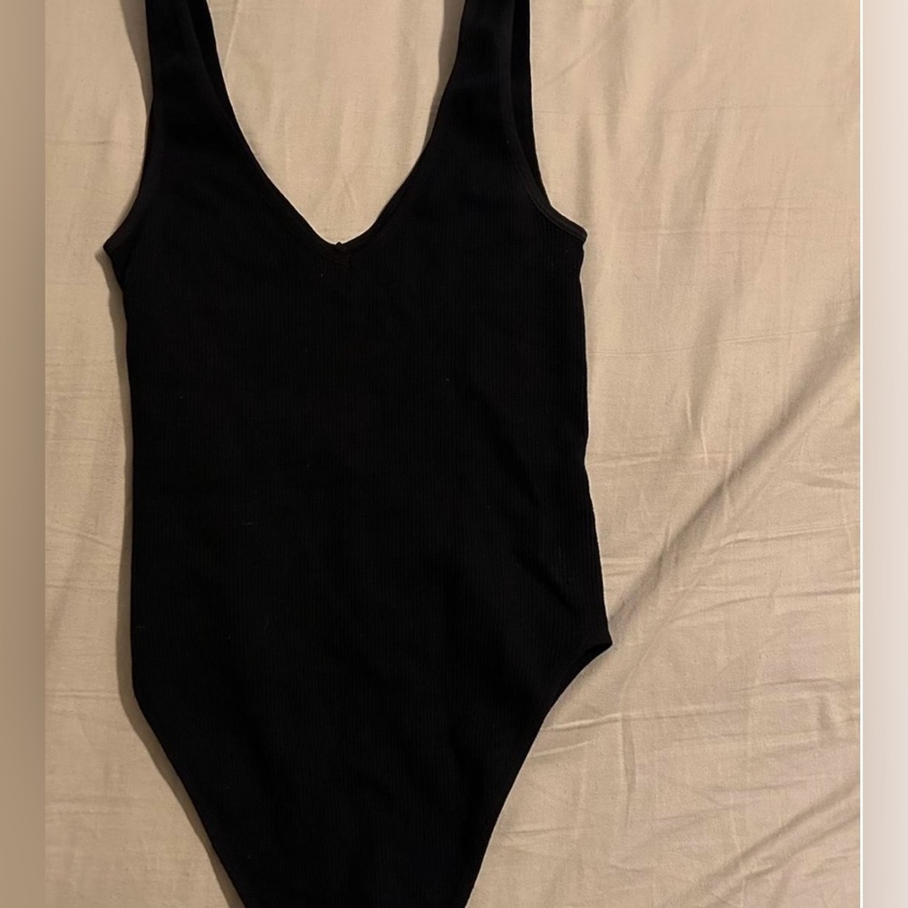 Black v-line bodysuit